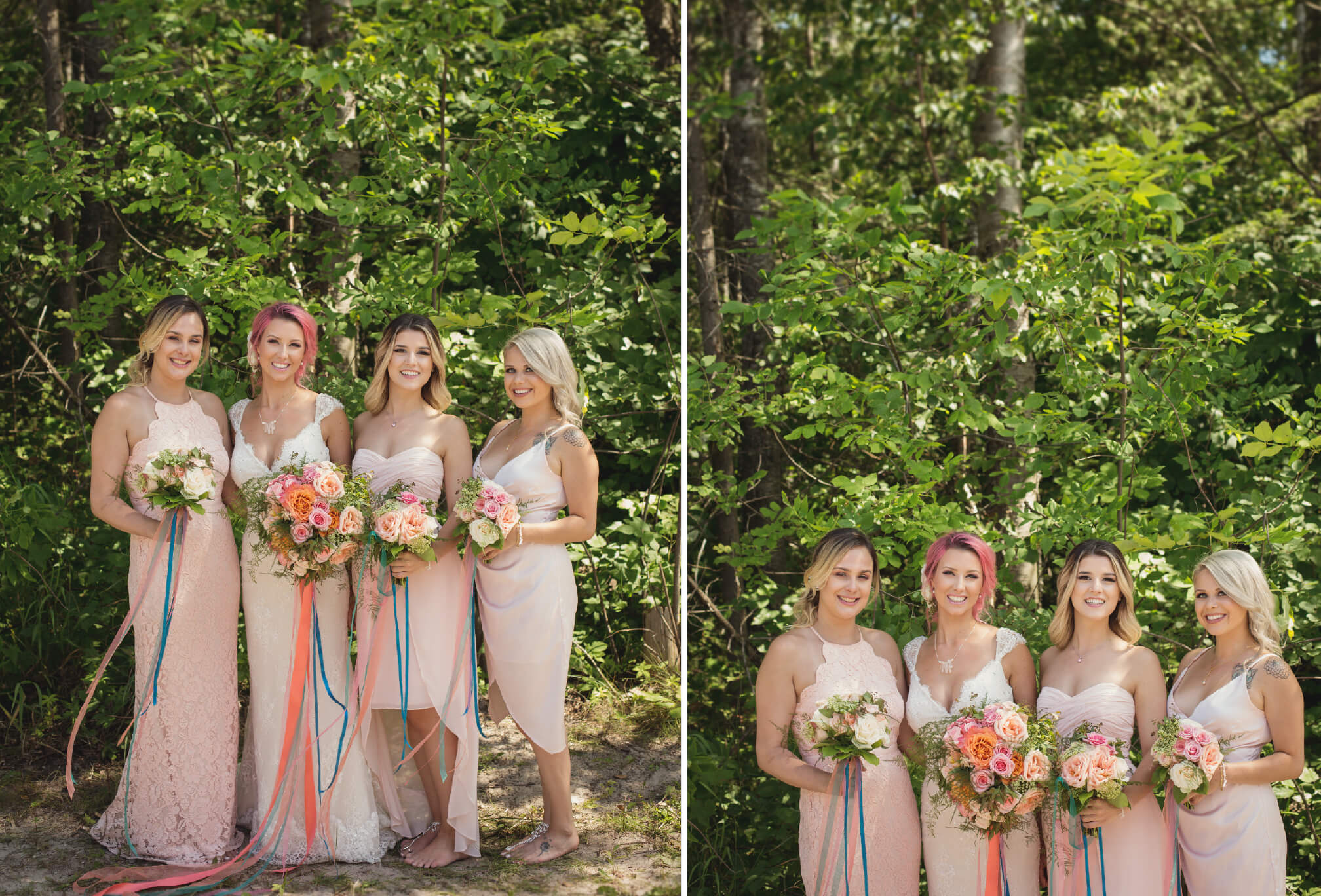 bridesmaids in pink