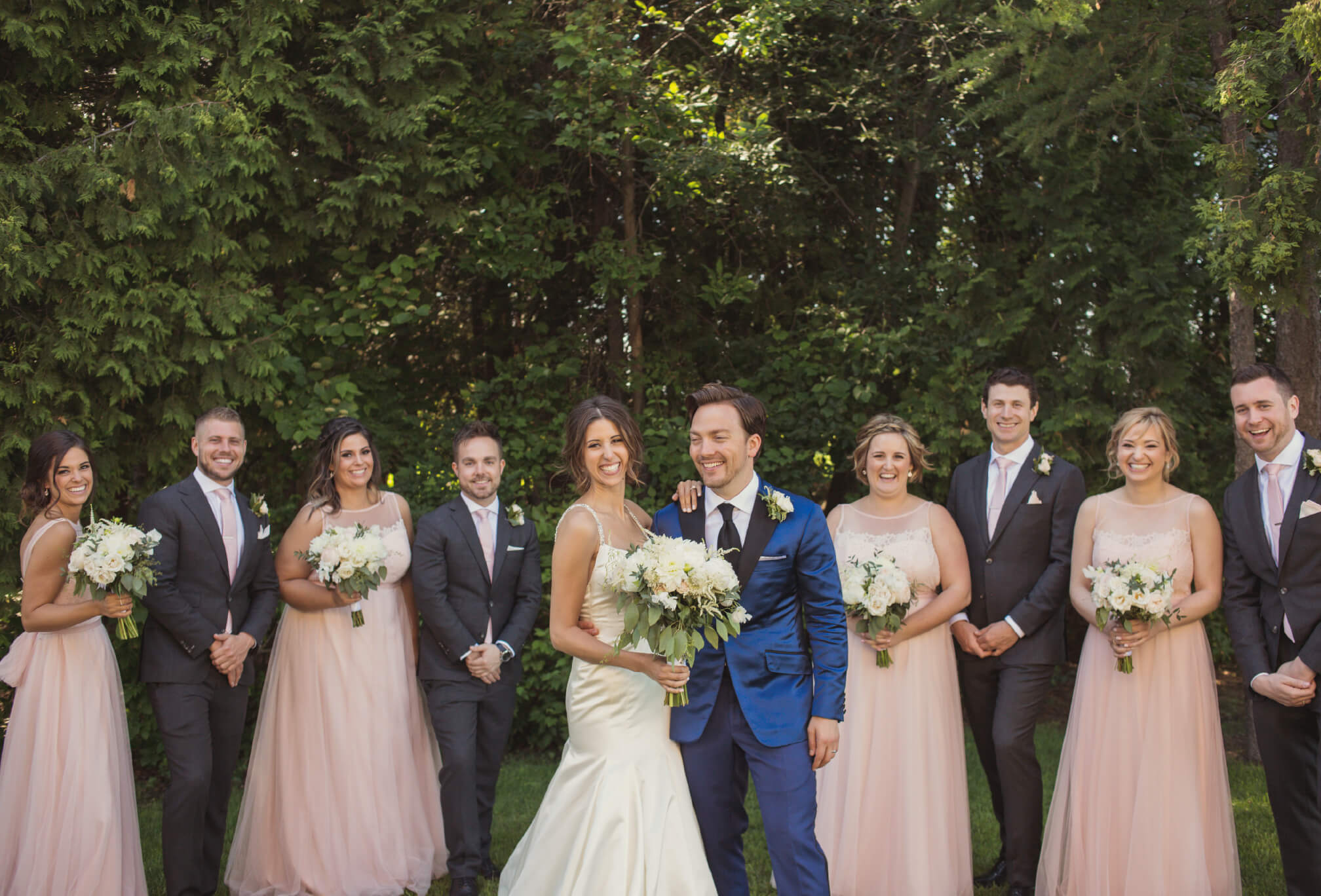 bridal party pink and blue ontario