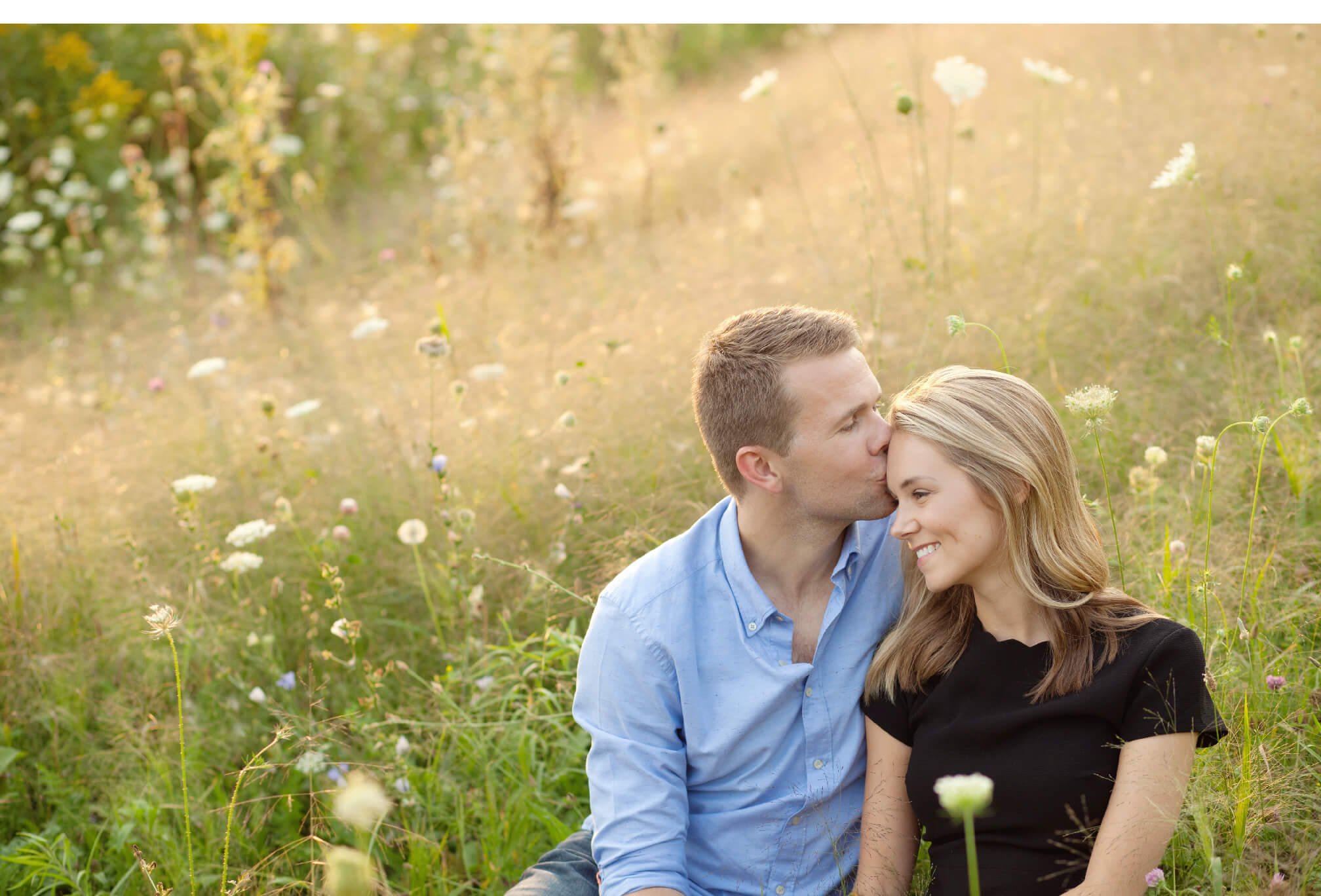 engagement session wildflower field