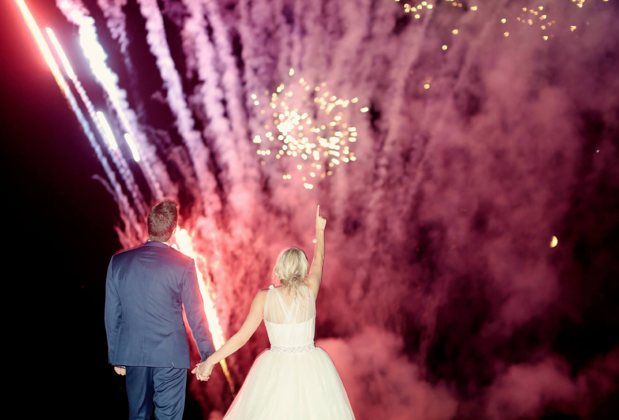 big fireworks wedding