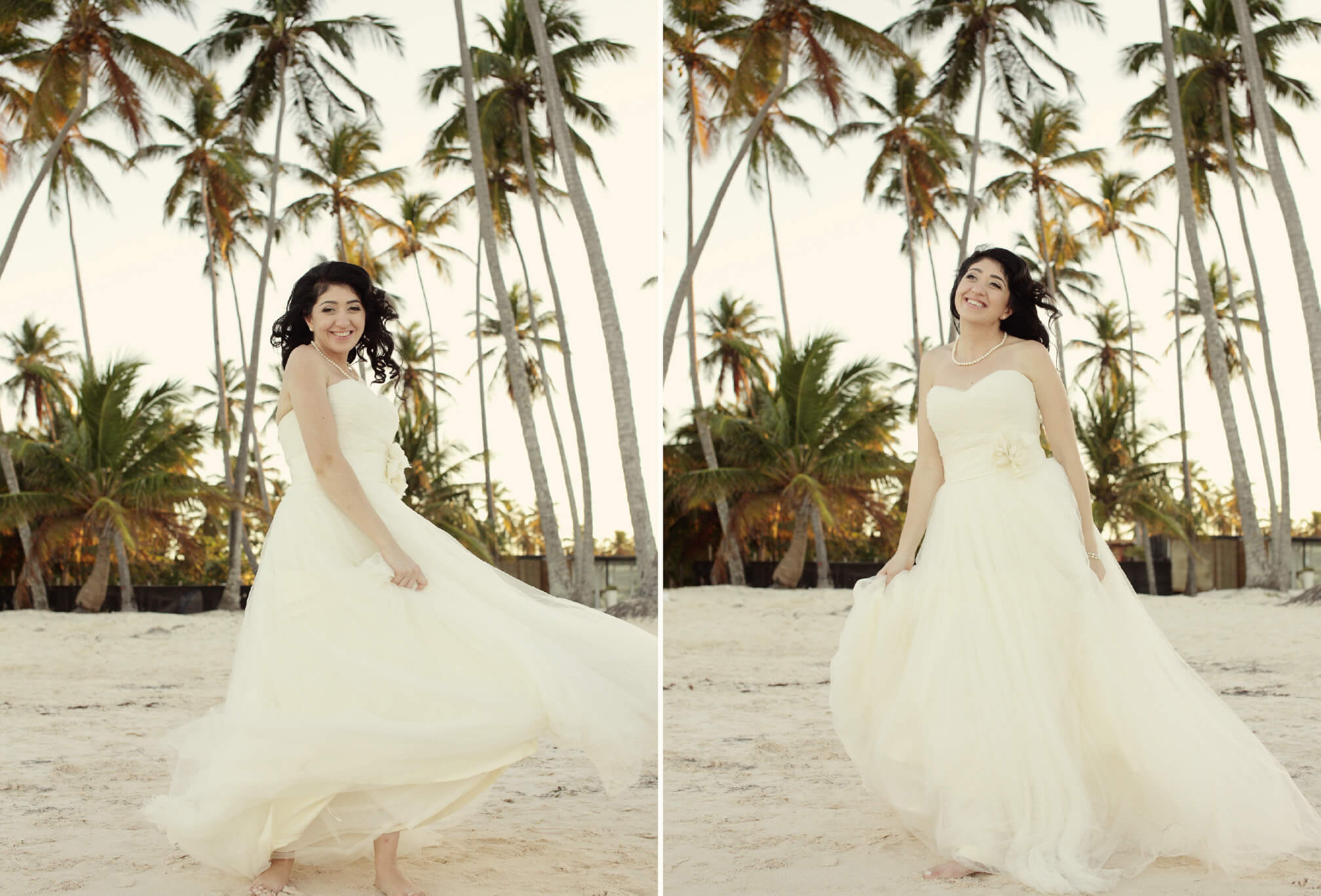 cute bride on beach