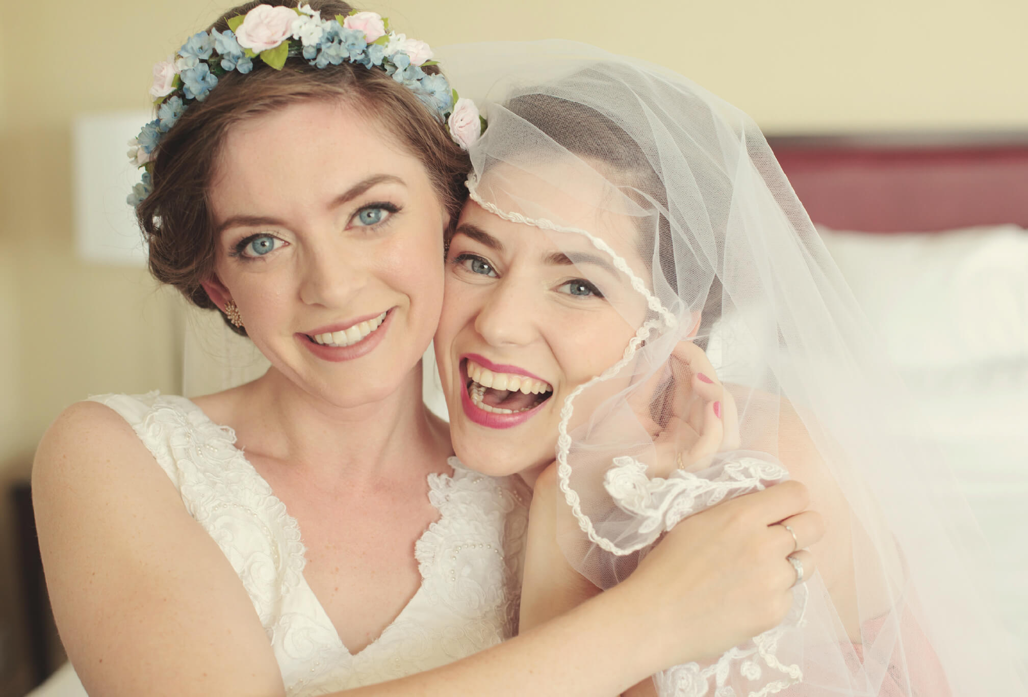 bride and bridesmaid