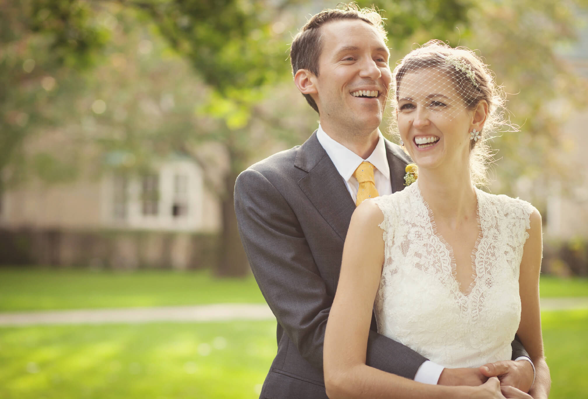 bride and groom laughing u of t