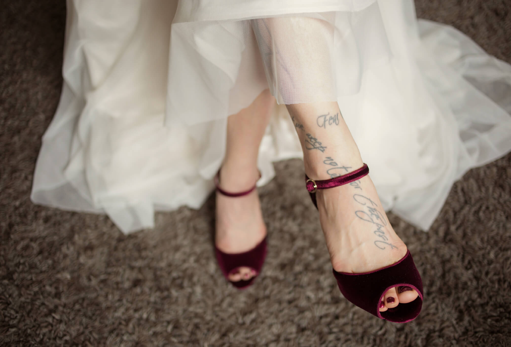 burgundy bridal shoes