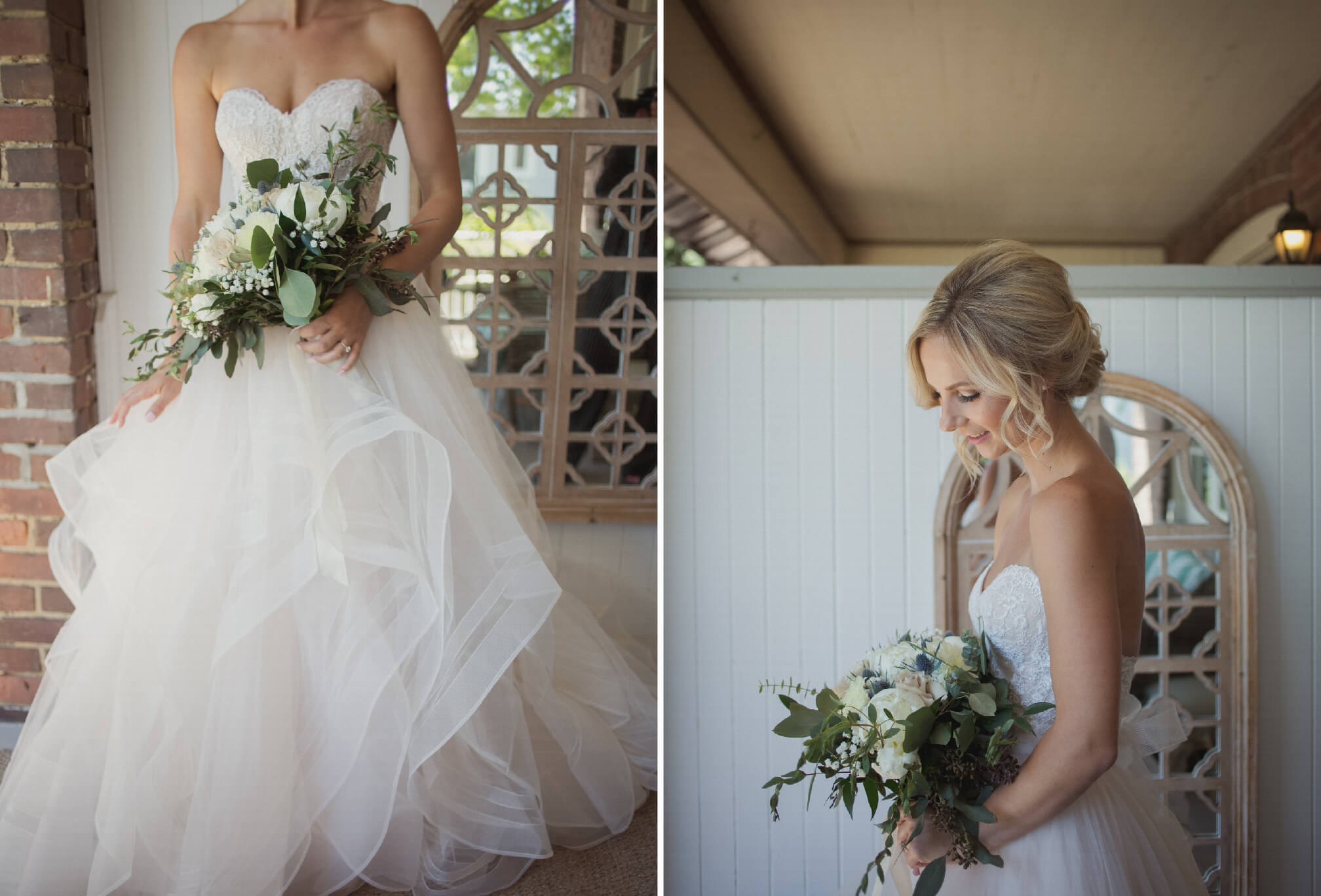 bride with eucalyptus bouquet toronto