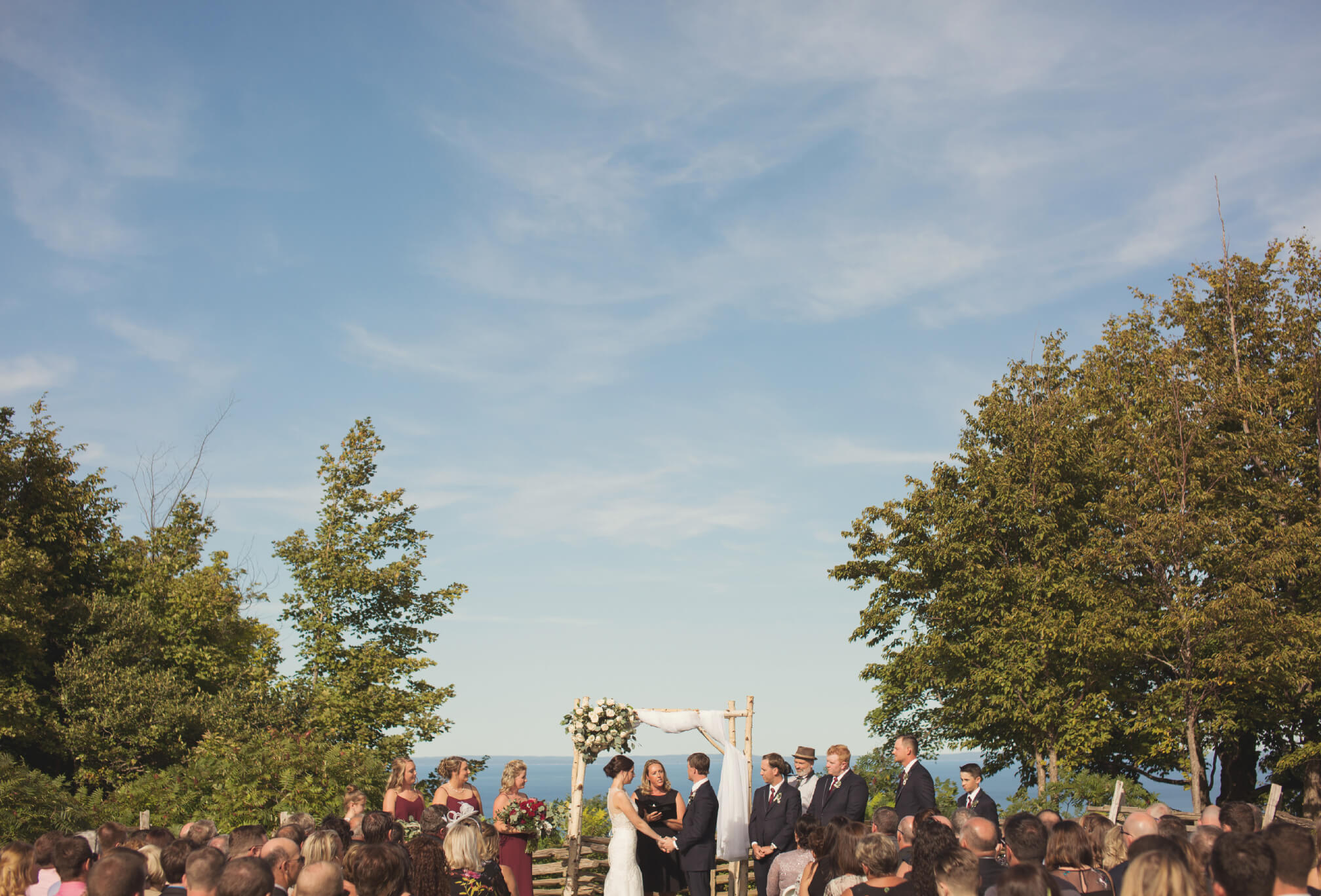 mountain top ceremony and blue