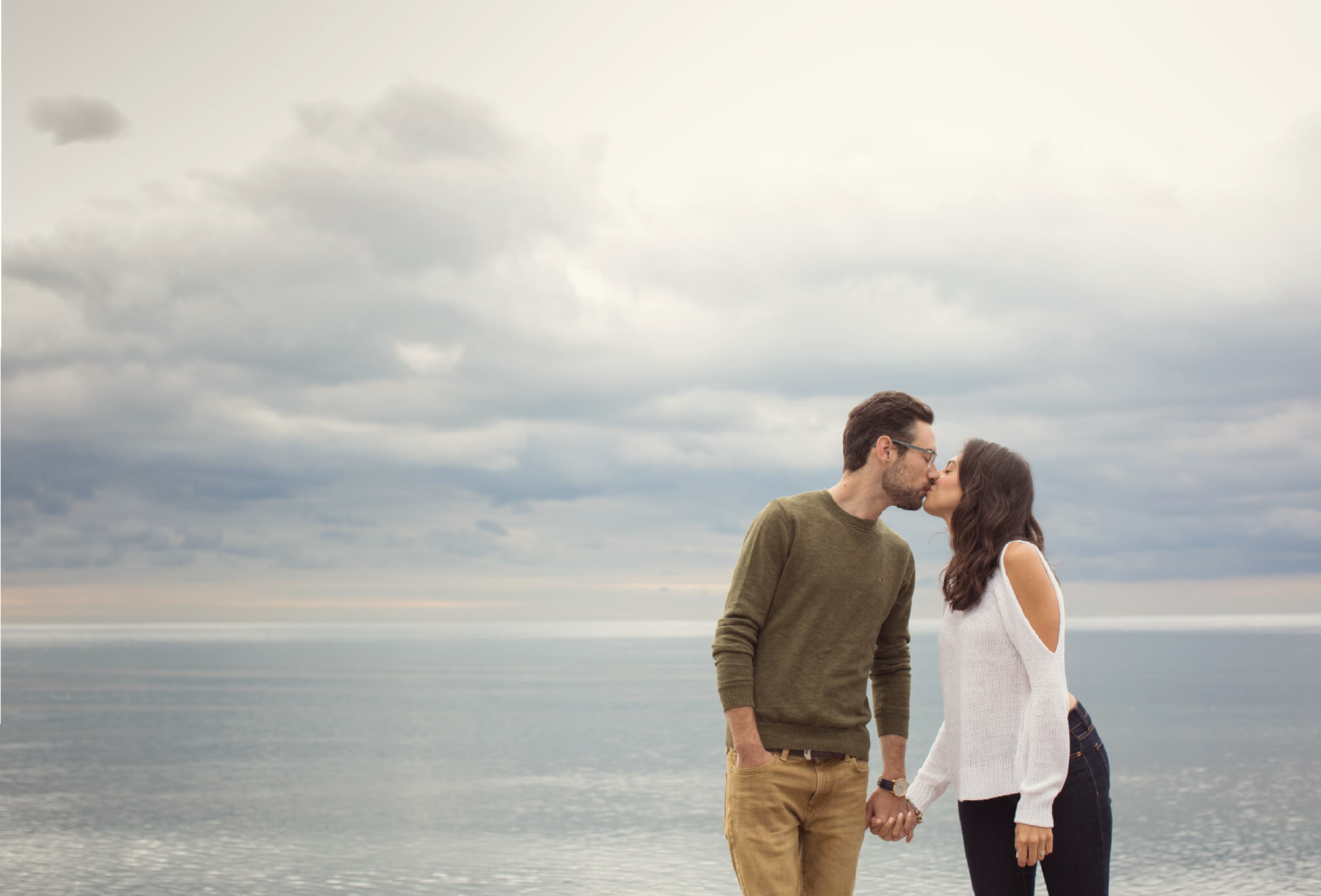 couple engagement photos on waterfront ajax